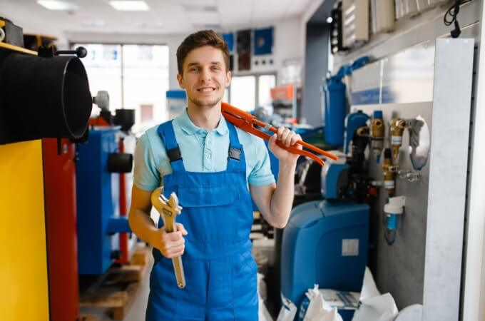 plumber-in-plant-room-holding-tools