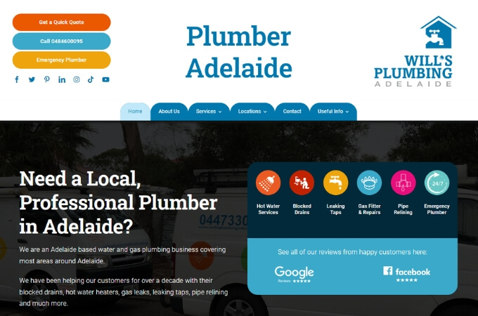 snap-shot-of-wills-plumbing-website